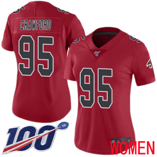 Atlanta Falcons Limited Red Women Jack Crawford Jersey NFL Football 95 100th Season Rush Vapor Untouchable